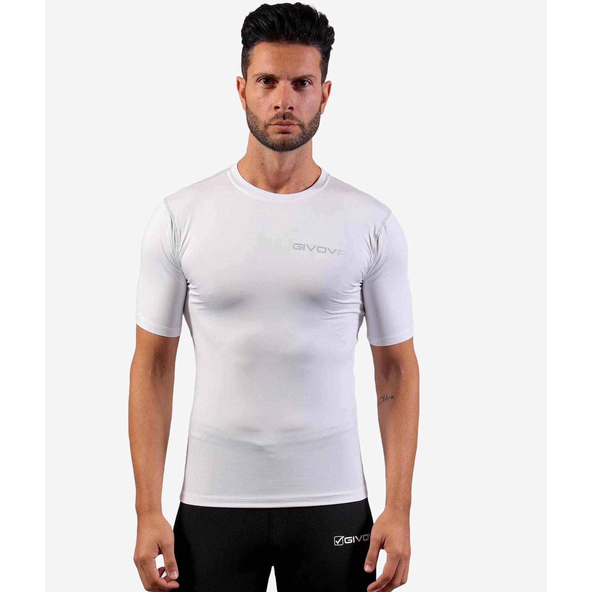 Givova - Sous Maillot Élastique Givova Corpus 2 - T-shirt Manches Courtes - Blanc - S - Decathlon