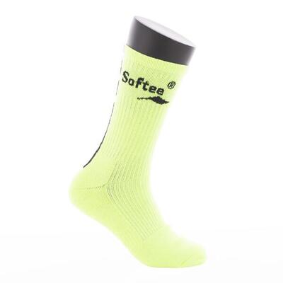 Fluorescent yellow premium softee crew socks
