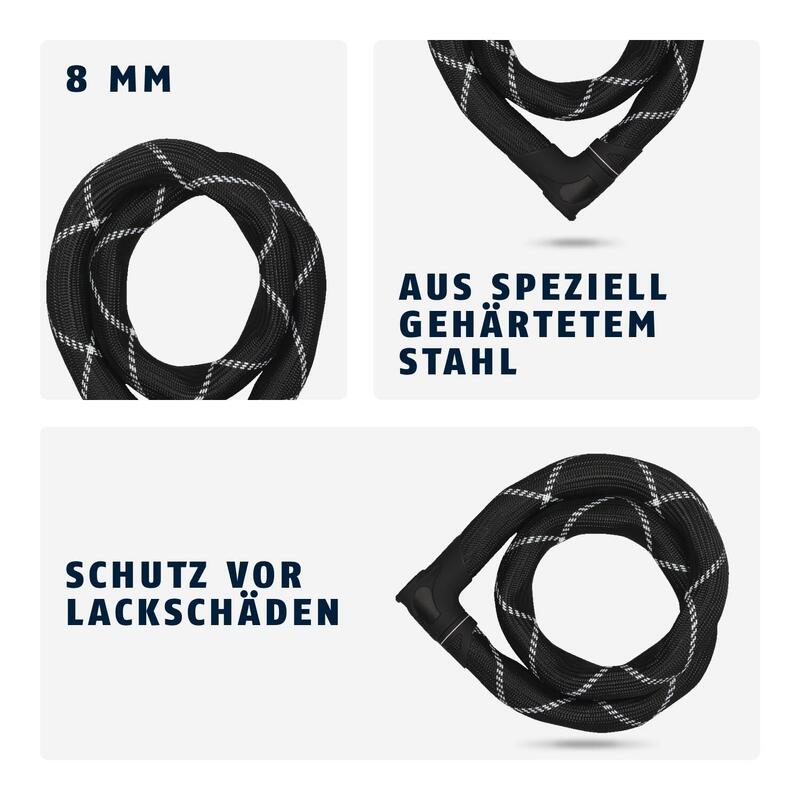 Antifurt ABUS Steel-O-Chain 8210 — 110 cm, lanț din oțel 8 mm.