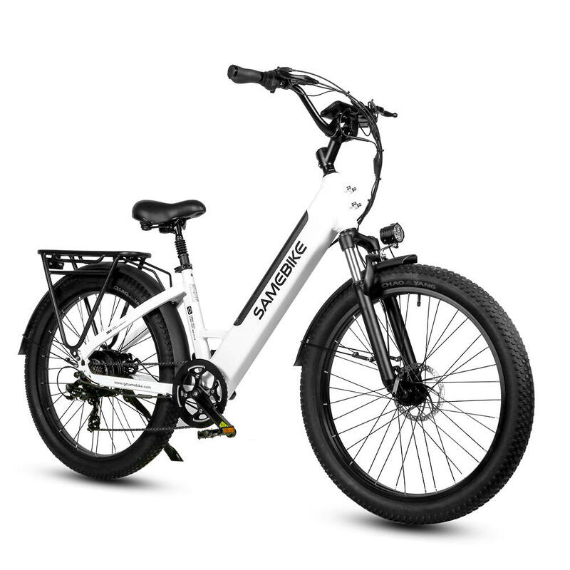 Bicicletă electrică cu coș frontal SAMEBIKE RS-A01 Plus cu baterie de 48V 14Ah