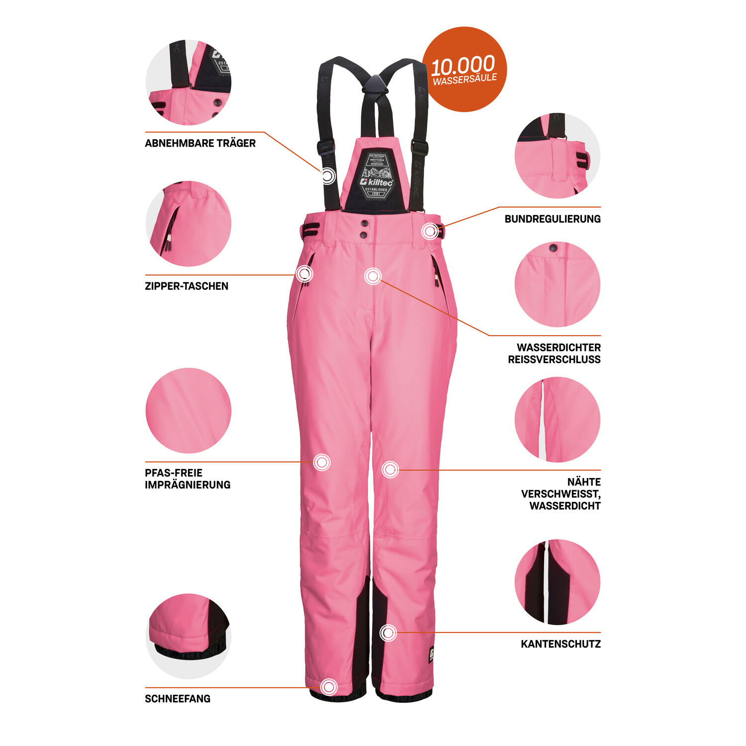 killtec meisjes Skibroek/functionele broek met afneembare slab