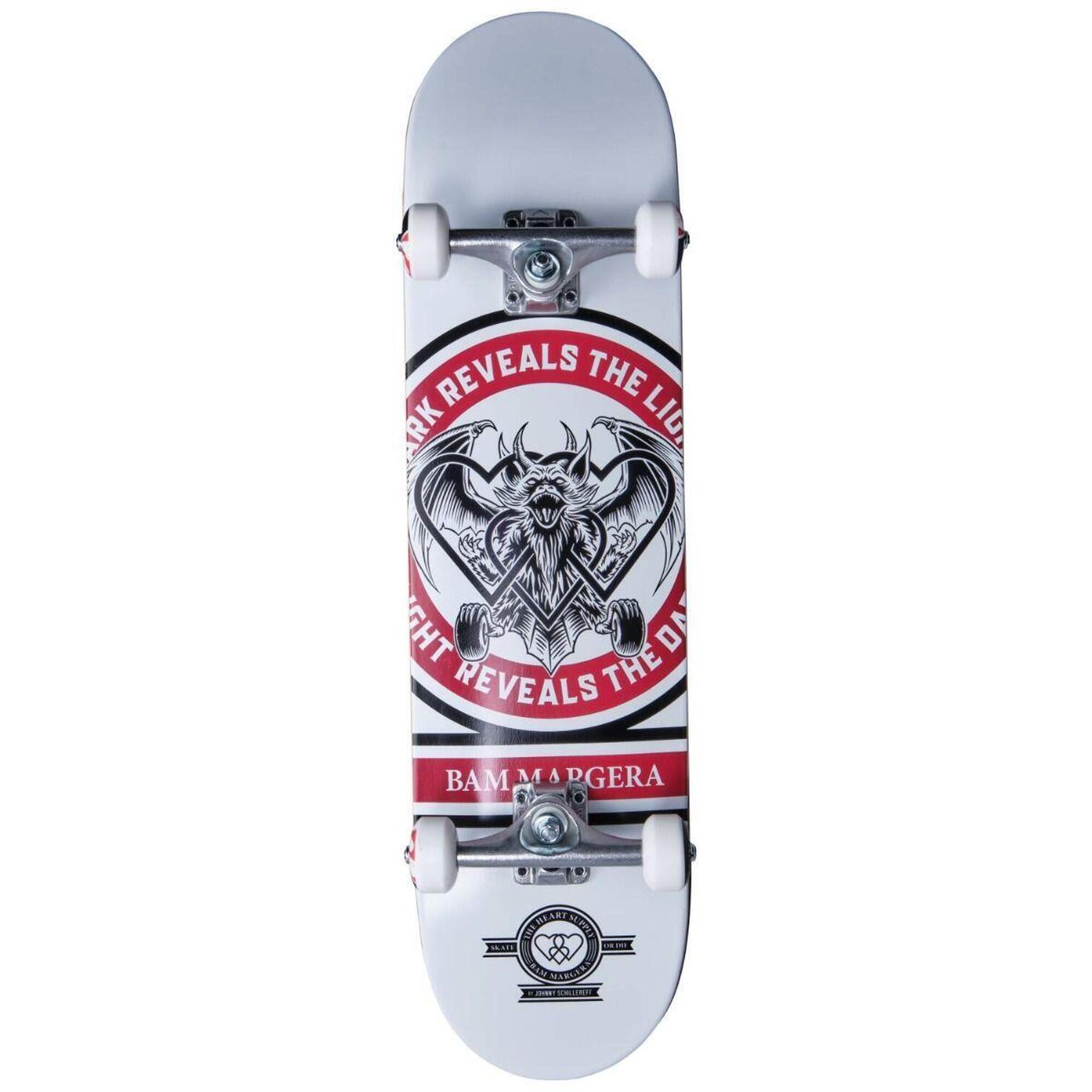 The Heart Supply - Heart Supply Bam Margera Reveal Skateboard Complet - 8" - Blanc - Skateboard Complet - Blanc|noir|rouge - 8" - Decathlon