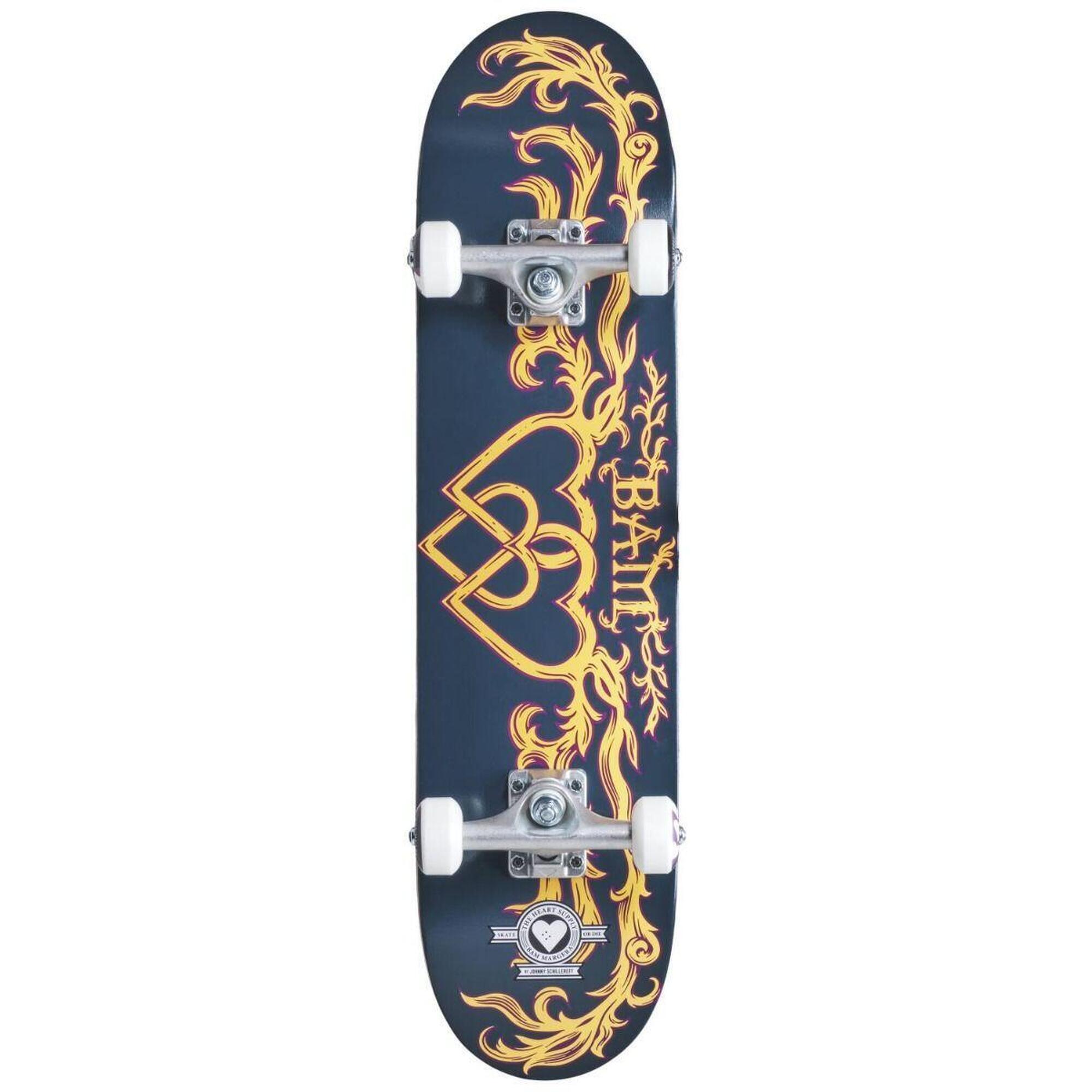 The Heart Supply - Heart Supply Bam Margera Bamly Skateboard Complet - 8" - Bleu - Skateboard Complet - Bleu|jaune - 8" - Decathlon