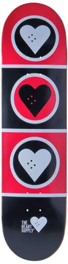 THE HEART SUPPLY Heart Supply Squad Tavola Skateboard - 8.375" - Nero/Rosso/Bianco