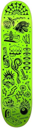 KFD Premium Wallpaper Tavola Skateboard - 8.25" - Flash Green 1/1