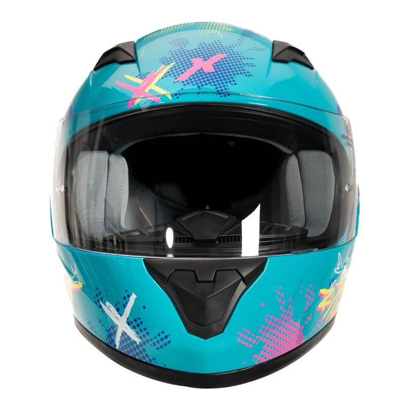 MOTOBLOUZ Casque Intégral ORION DONNY ENFANT Blue/Yellow/Pink | ECE 22.06 4/4