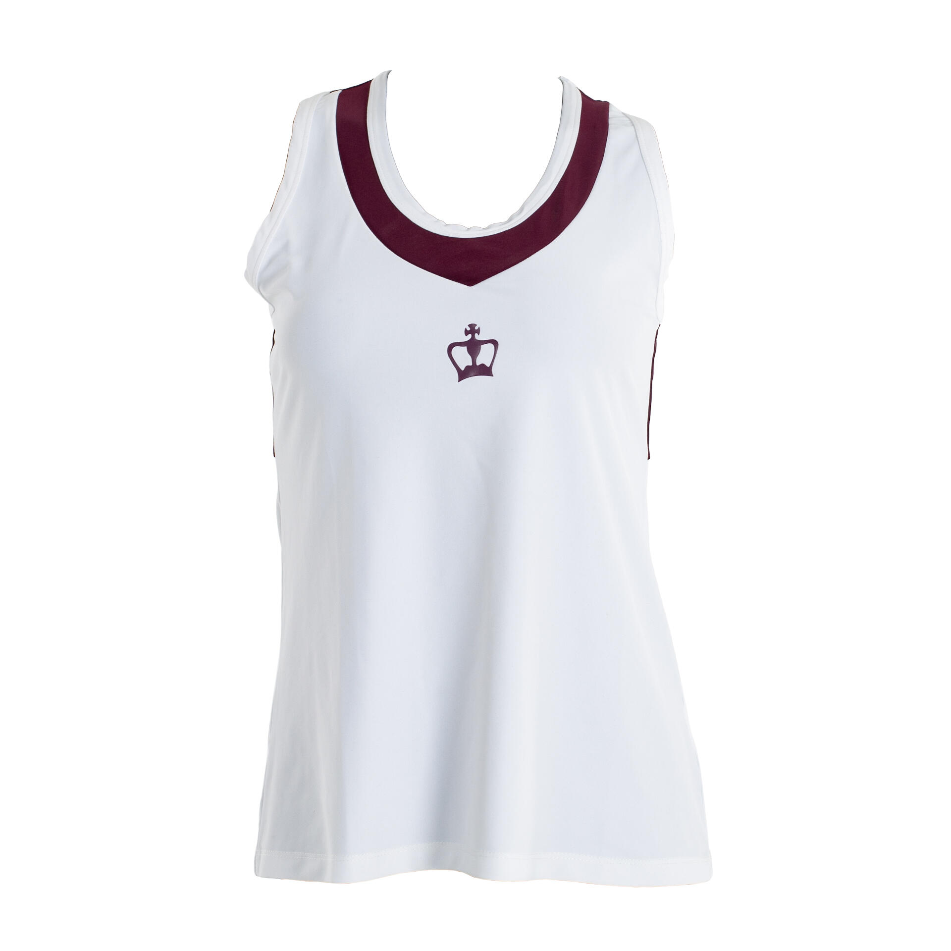 BLACK CROWN Black Crown Tabasco Branco/Bordéus | T-shirt de padel feminina leve e respirável
