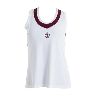 Black crown tabasco wit/bordeaux | licht en ademend padel-t-shirt voor dames