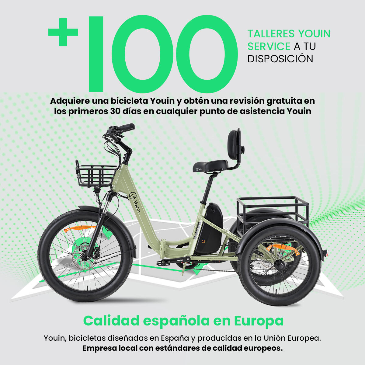 Bicicleta eléctrica YOUIN Dover BK6000 triciclo plegable 24" y 20" 250W 100km 7/7