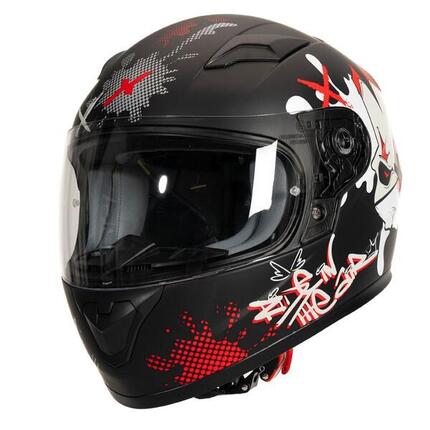 MOTOBLOUZ Casque Intégral ORION DARKO ENFANT Black/White/Red | ECE 22.06