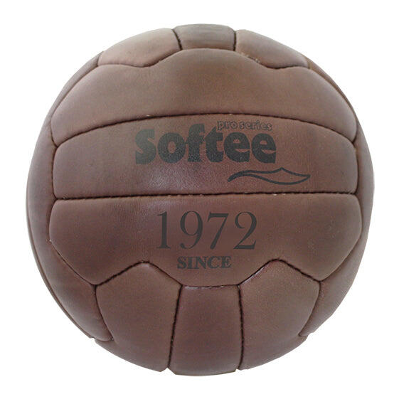 Ballon de football cuir naturel 18 panneaux cousu main 1/3