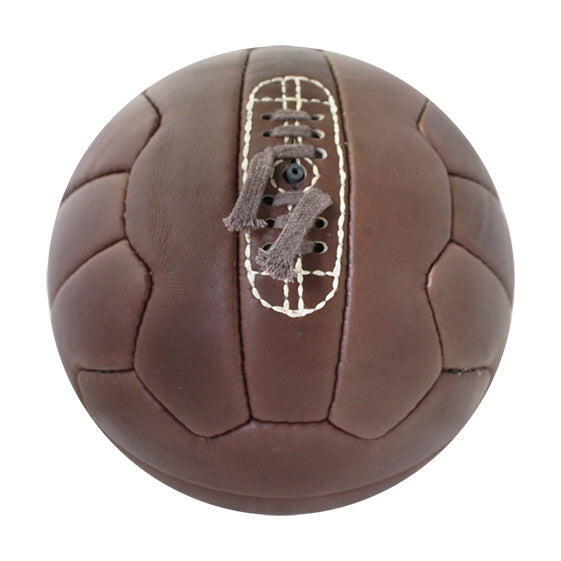 Ballon de football cuir naturel 18 panneaux cousu main 2/3