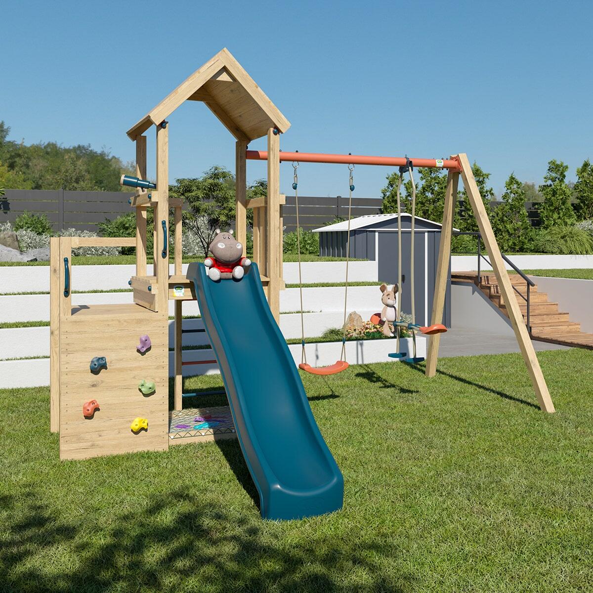 Zona de juegos Xchange Player de madera con viga metálica 9/9