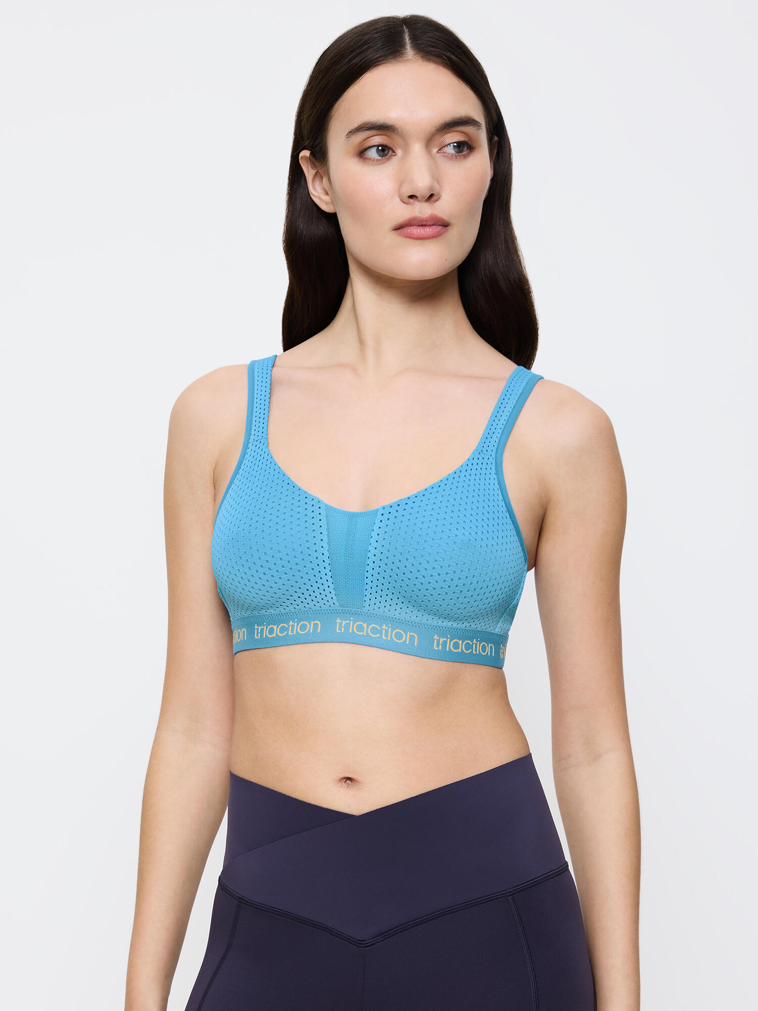 TRIACTION Bügelloser BH bequemer Halt Damen - Triaction Energy Lite hellblau