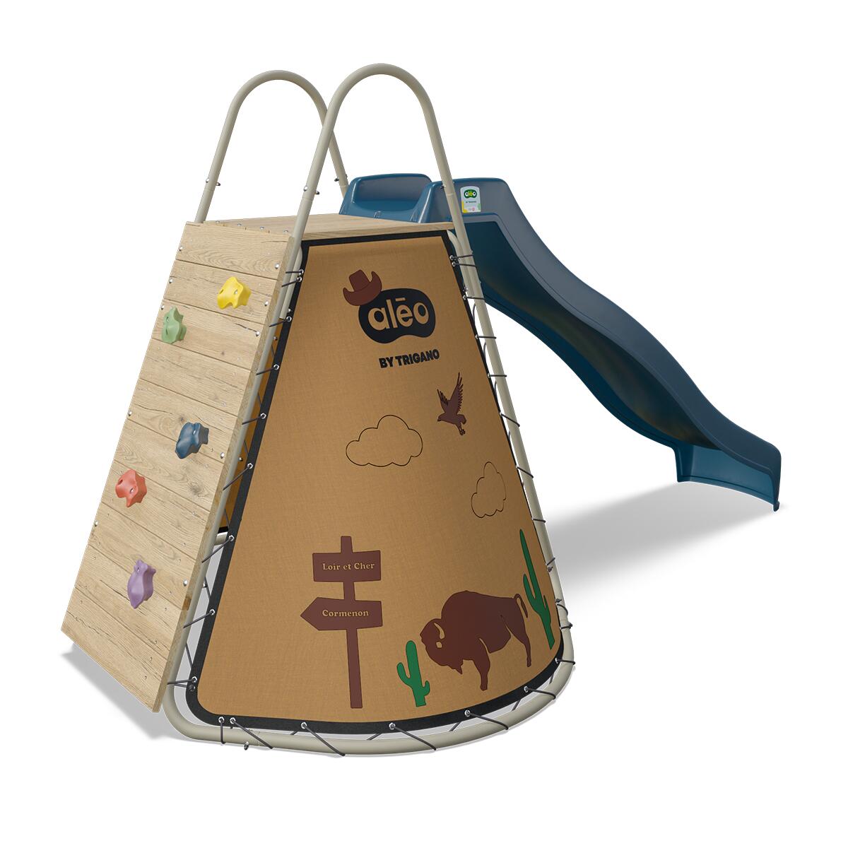 Trigano - Toboggan Tipi Apache Dès 3 Ans Made In France - Toboggan - Bleu - Taille Unique - Decathlon