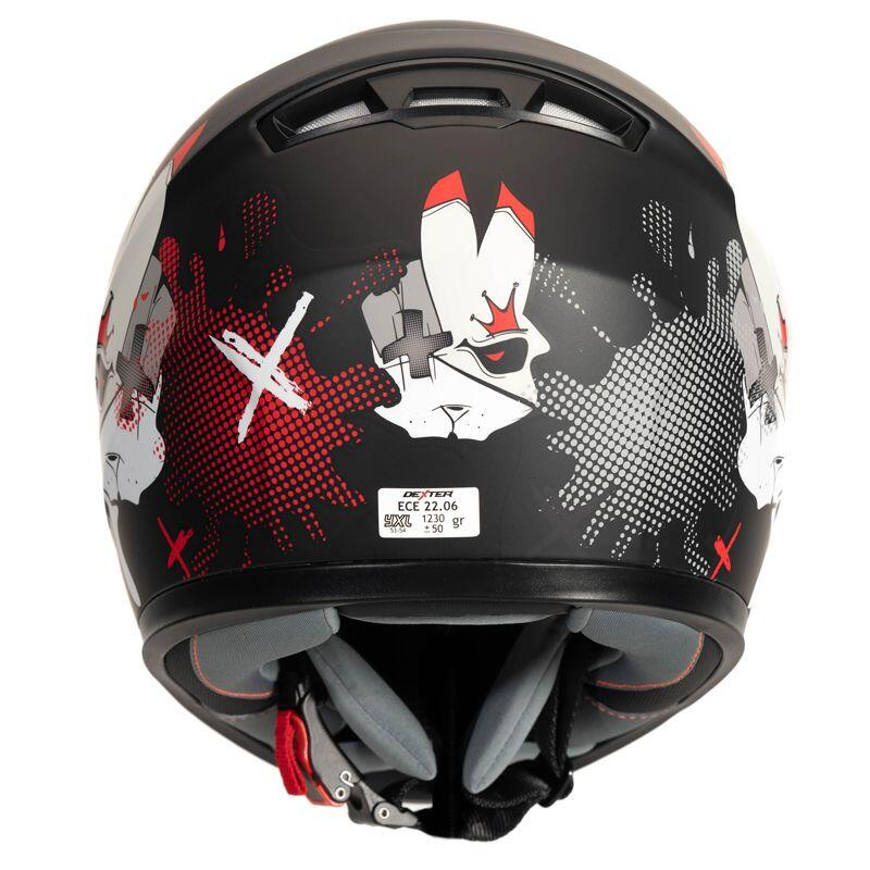 MOTOBLOUZ Casque Intégral ORION DARKO ENFANT Black/White/Red | ECE 22.06 3/5