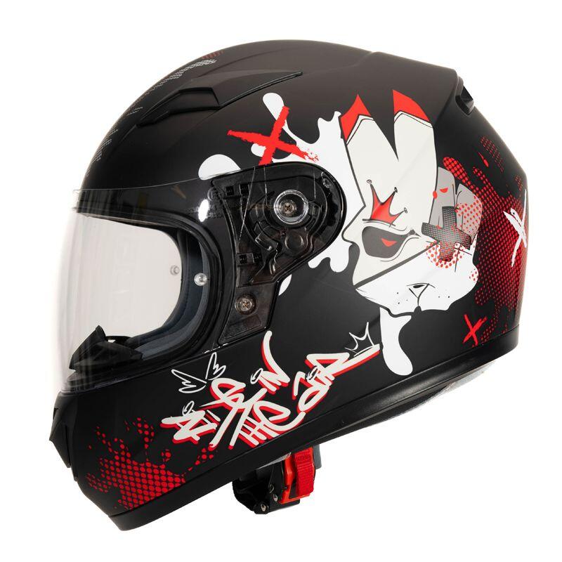 MOTOBLOUZ Casque Intégral ORION DARKO ENFANT Black/White/Red | ECE 22.06 2/5