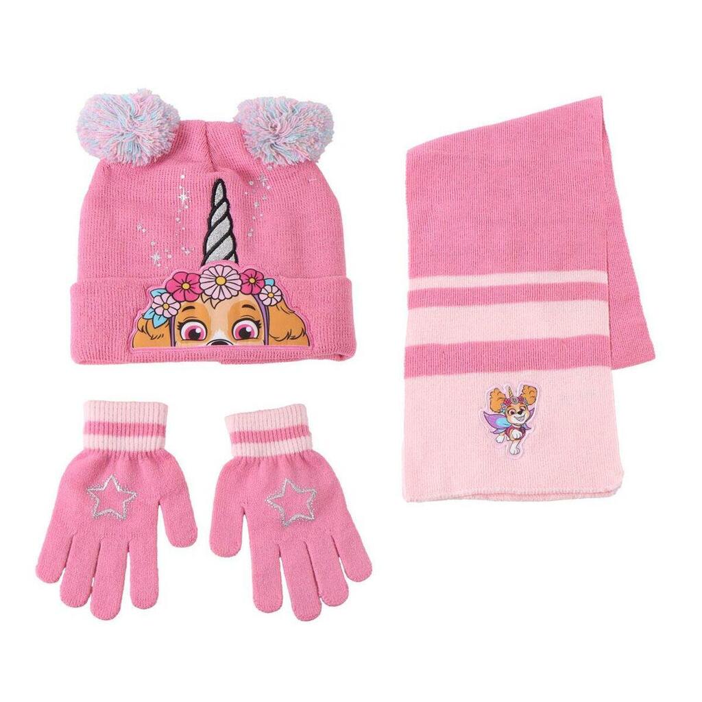 Hat, Scarf and Gloves PAW PATROL Pink