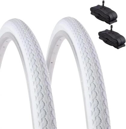 2 Reifen 26 X 1 3/8 (37-590)+Schläuche, Fahrradreifen weiß Rad Damen EV