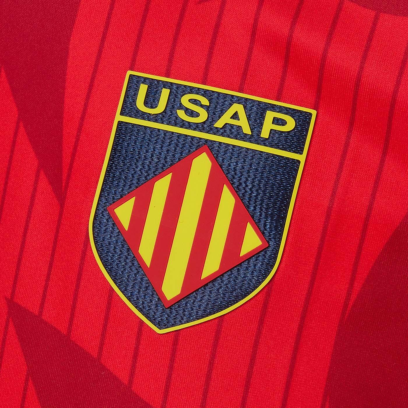 Canotta Allenamento USAP Adidas Trasferta Rosso Perpignano 3/4