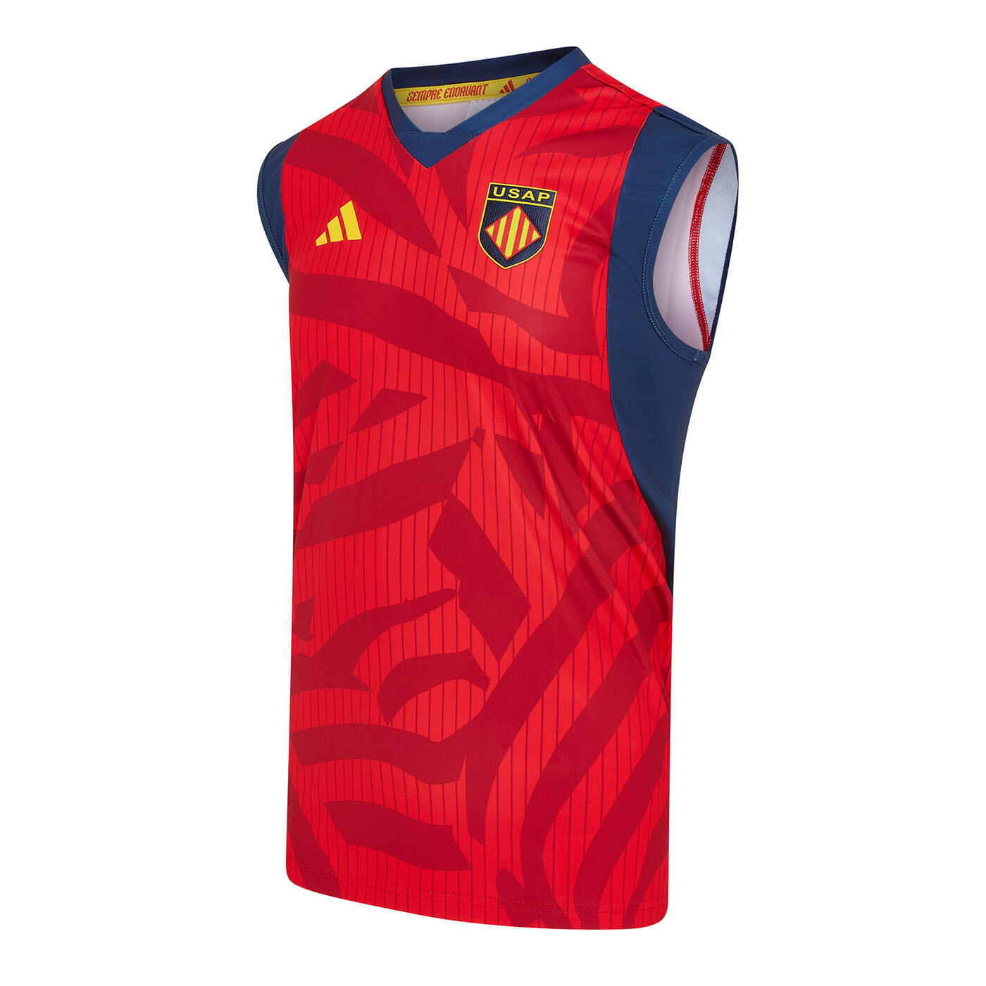 Canotta Allenamento USAP Adidas Trasferta Rosso Perpignano 4/4