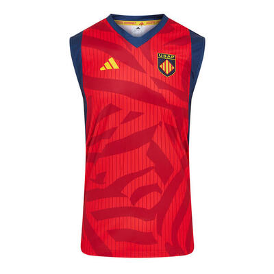 Usap adidas trainingssinglet uit donker rood perpignan