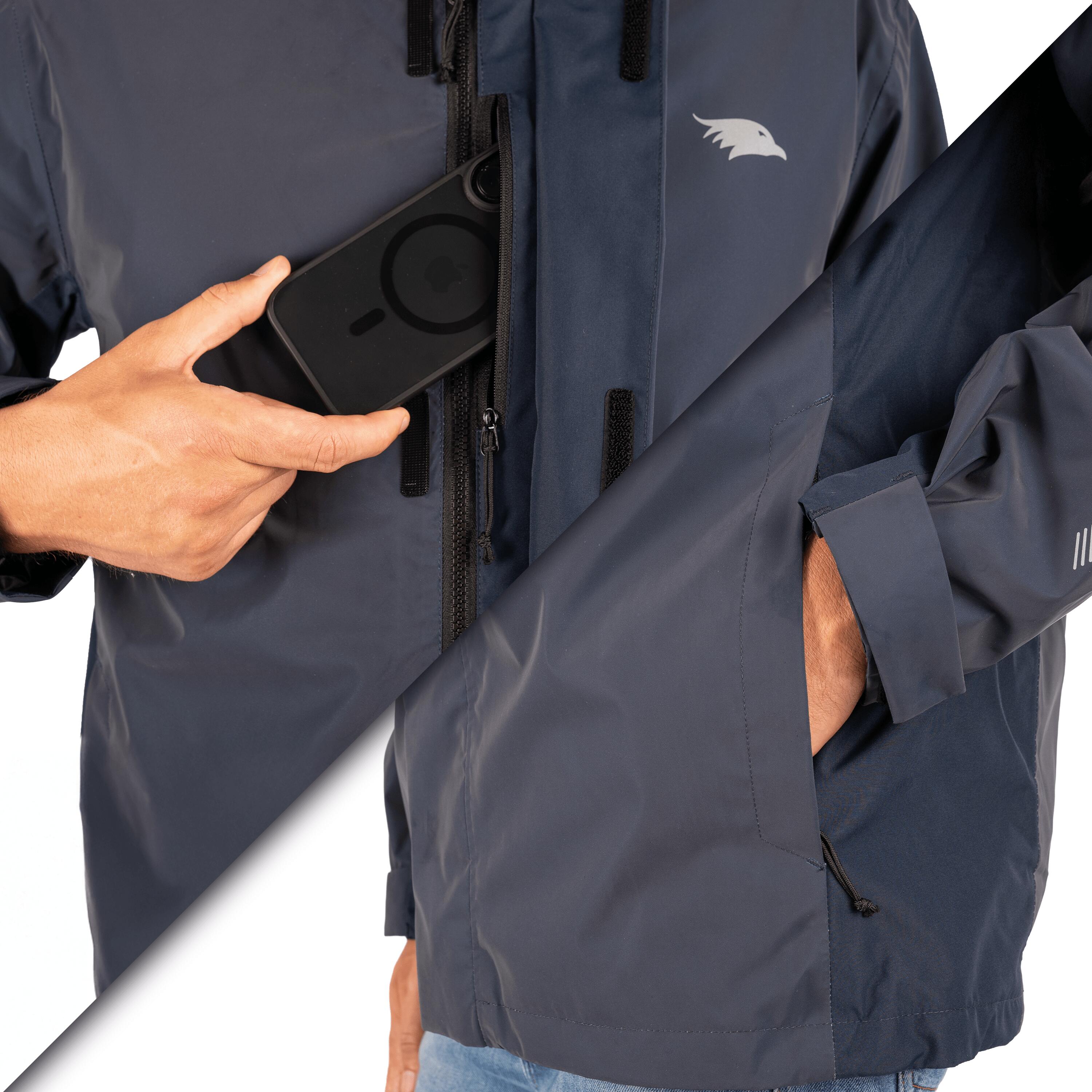 Veste 3-en-1 homme imperméable et réfléchissante avec polaire amovible 5/7