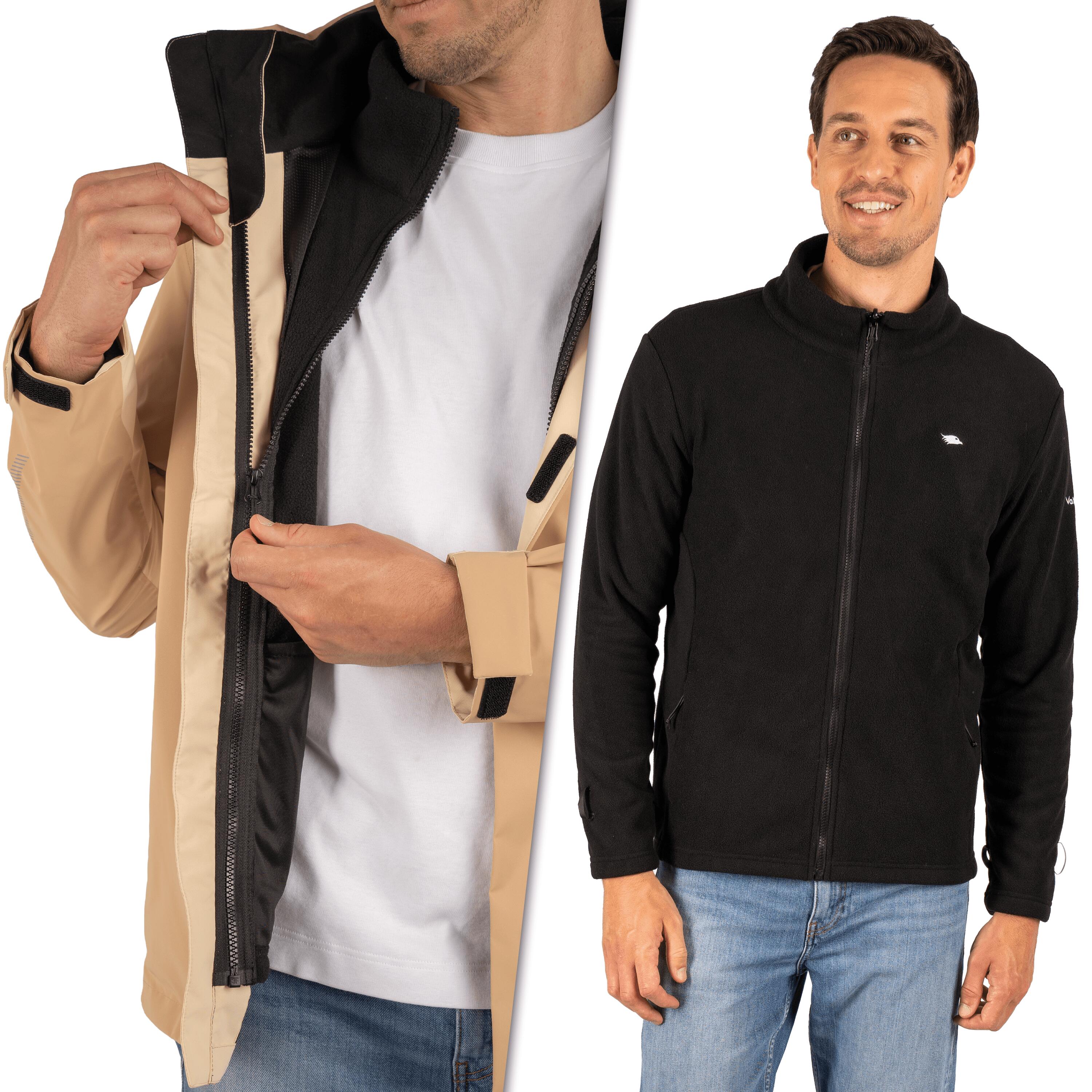 Veste 3-en-1 homme imperméable et réfléchissante avec polaire amovible 4/7
