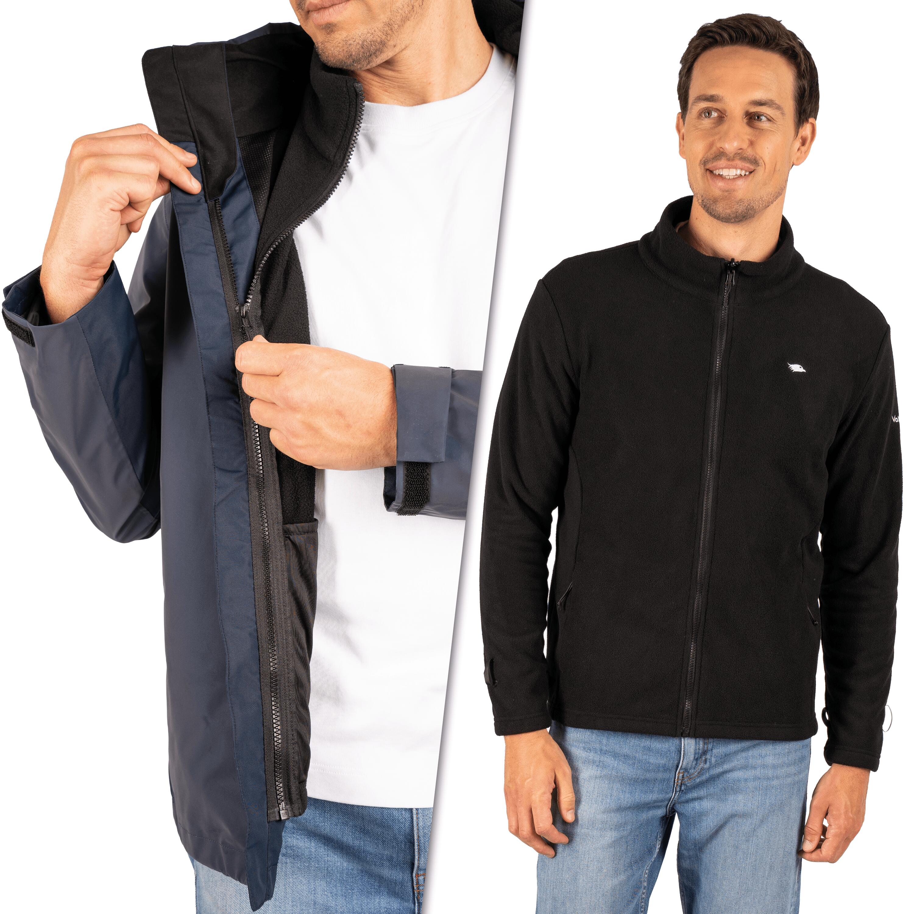 Veste 3-en-1 homme imperméable et réfléchissante avec polaire amovible 4/7