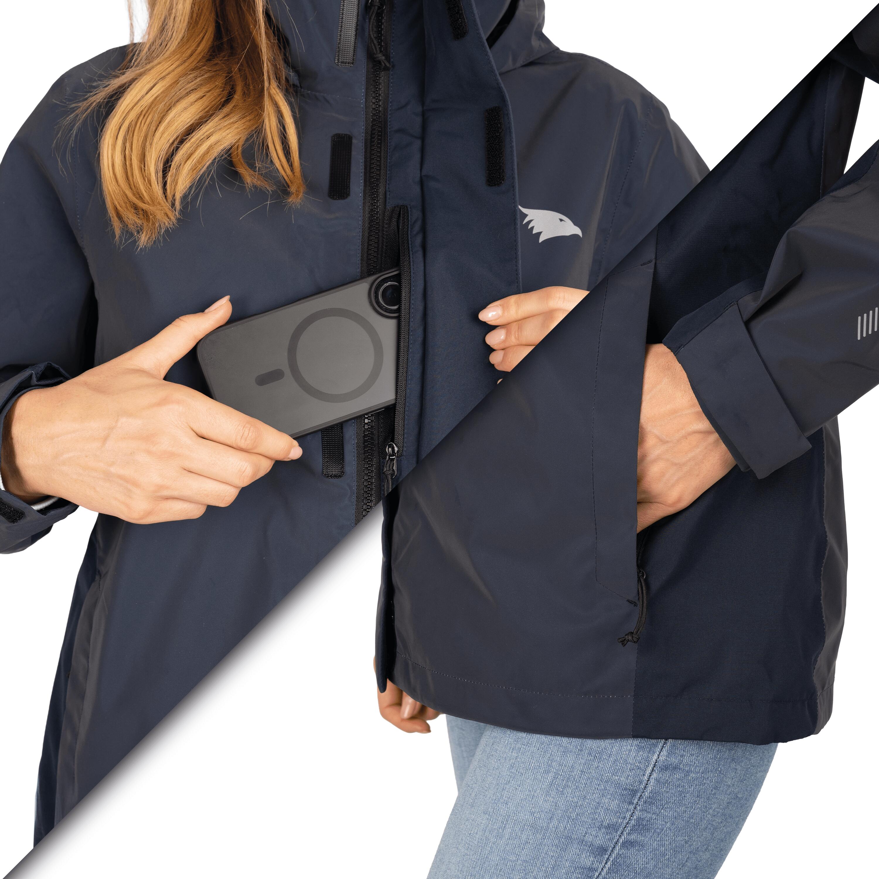 3-in-1 Jacke Damen Regenjacke wasserdicht & reflektierend - mit Fleece Zipp-In 5/7
