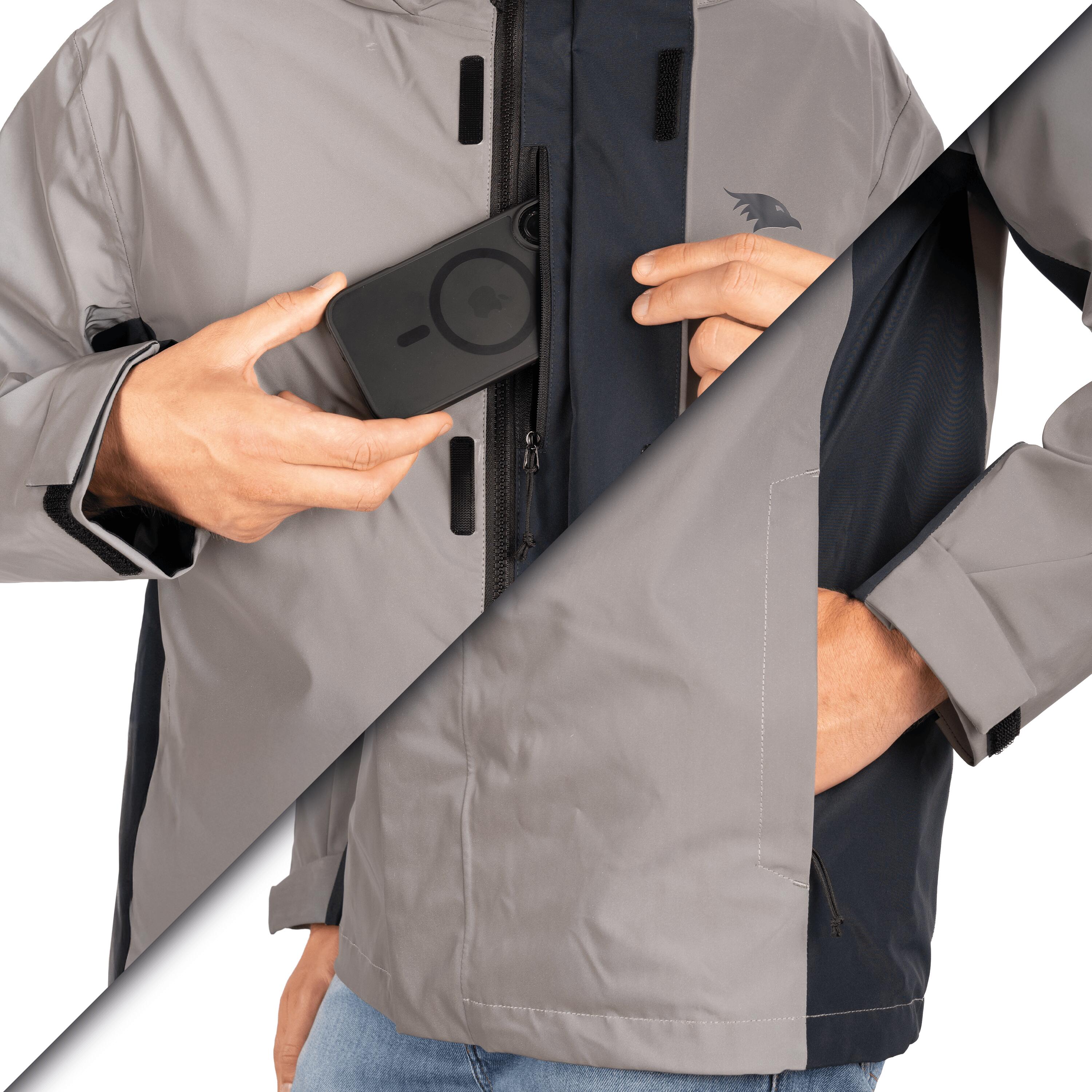 Veste 3-en-1 homme imperméable et réfléchissante avec polaire amovible 5/7