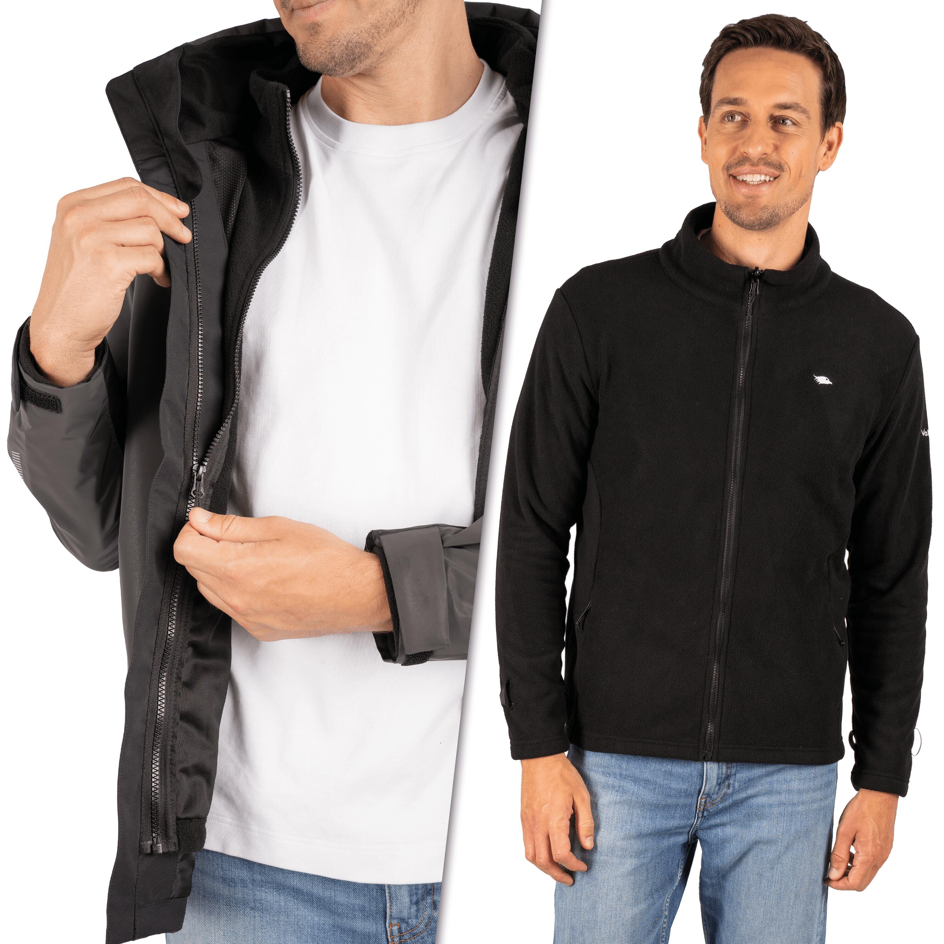 Veste 3-en-1 homme imperméable et réfléchissante avec polaire amovible 4/7