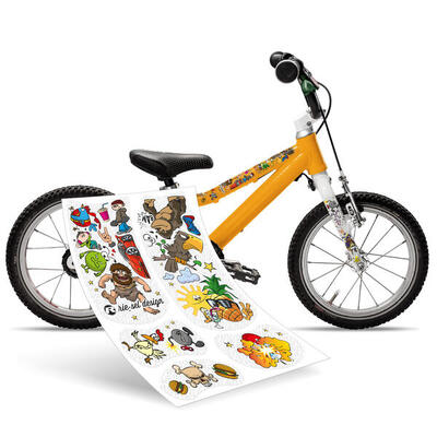 Aufkleber Schutzfolie Rahmenschutz für Kinderfahrräder 23-teilig 14'' - 18''