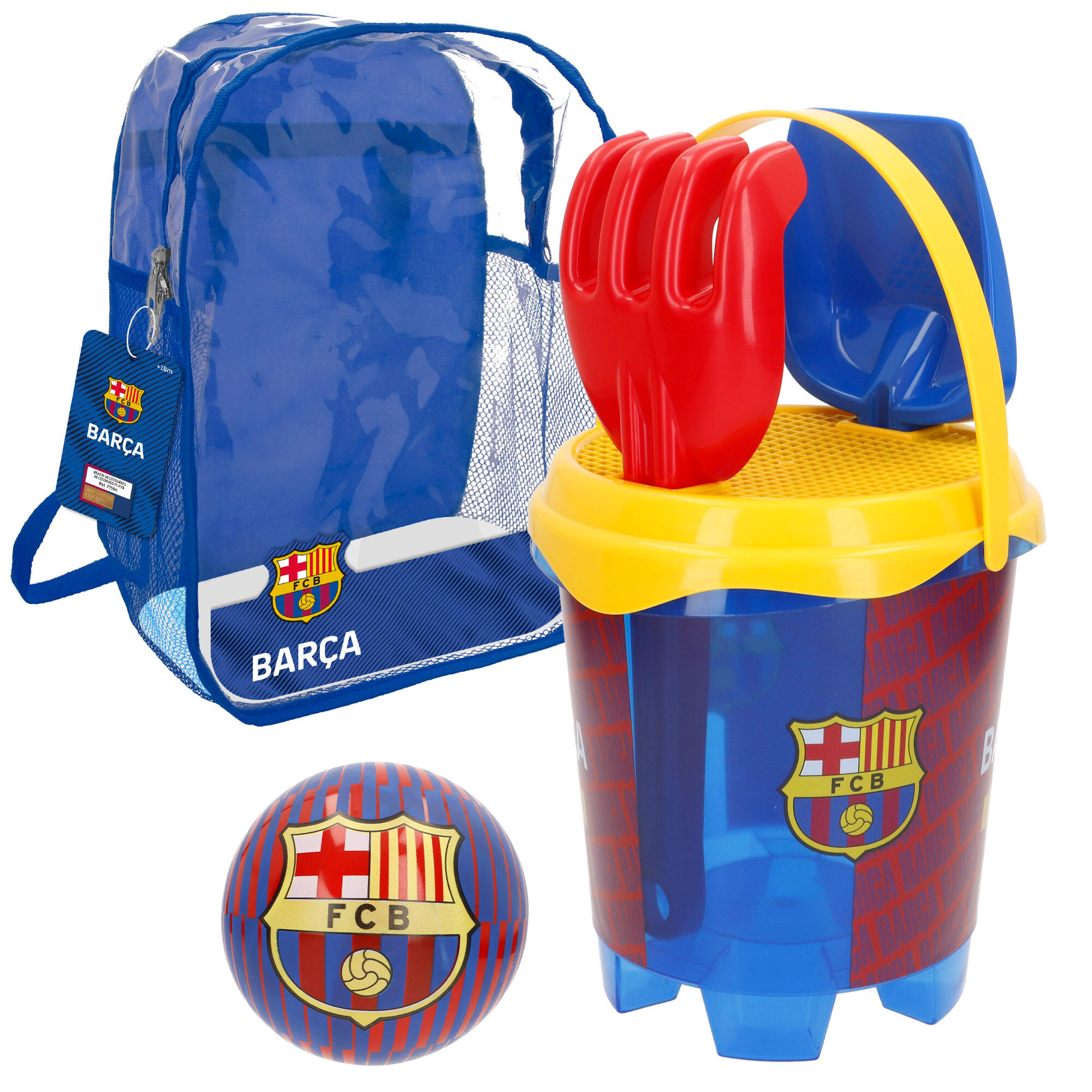 Fc Barcelona - Fc Barcelona Cube De Plage Avec Ballon De L'Équipe Et Accessoires - Aire De Jeu - Bleu - Taille Unique - Decathlon
