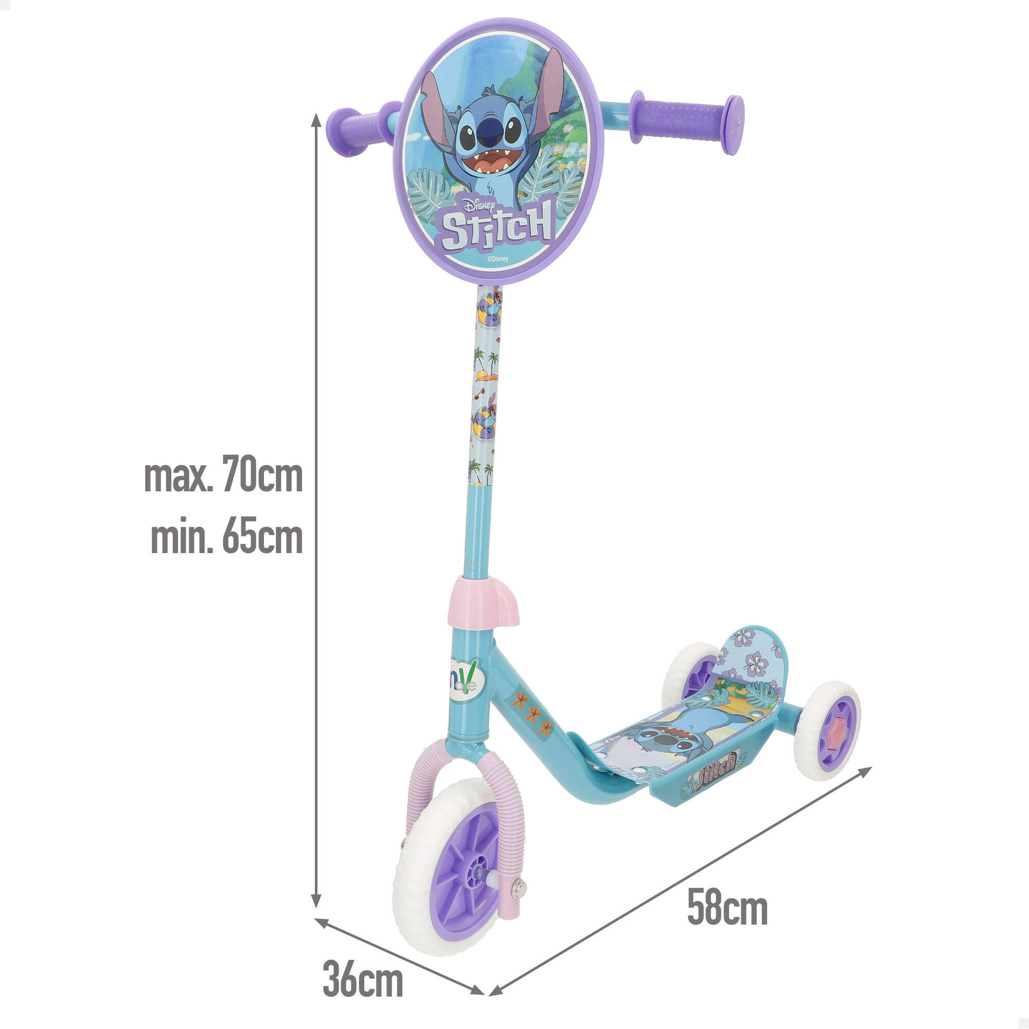 Scooter Stitch de 3 rodas 58x36x65-70 cm máx. 20 kg + 2 anos 4/7