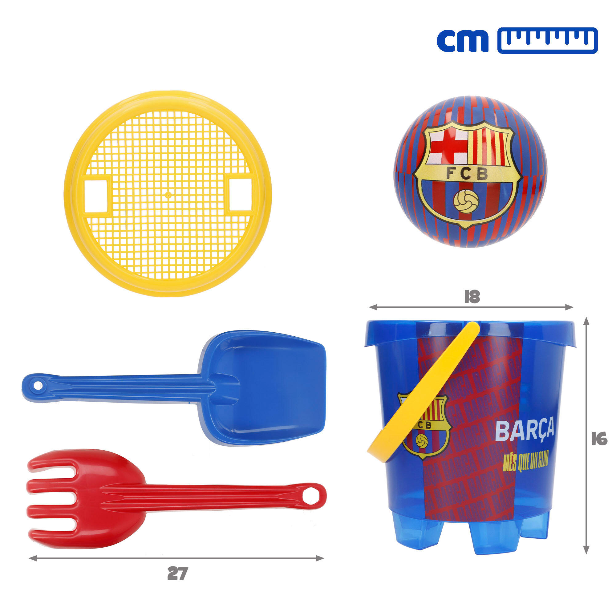 FC Barcelona Cubo de playa con accesorios y balón del equipo 4/7
