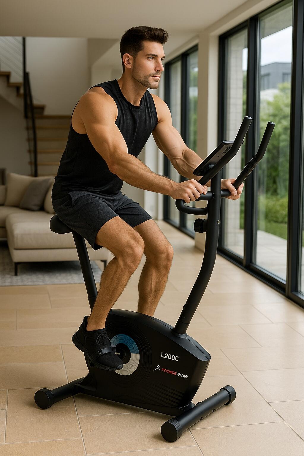 ROWER TRENINGOWY STACJONARNY magnetyczny pionowy Techno Gear LC200 PRO 3/7