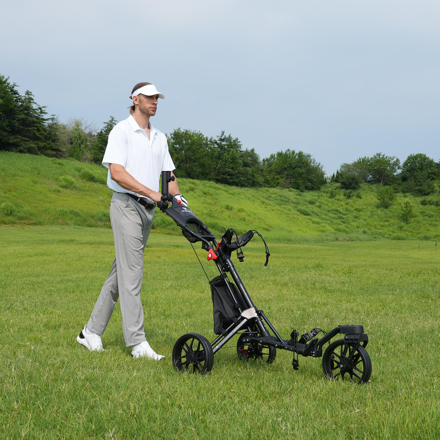 Chariot de Golf Pliable à 3 Roues, 360° Noir, BC3 2/7