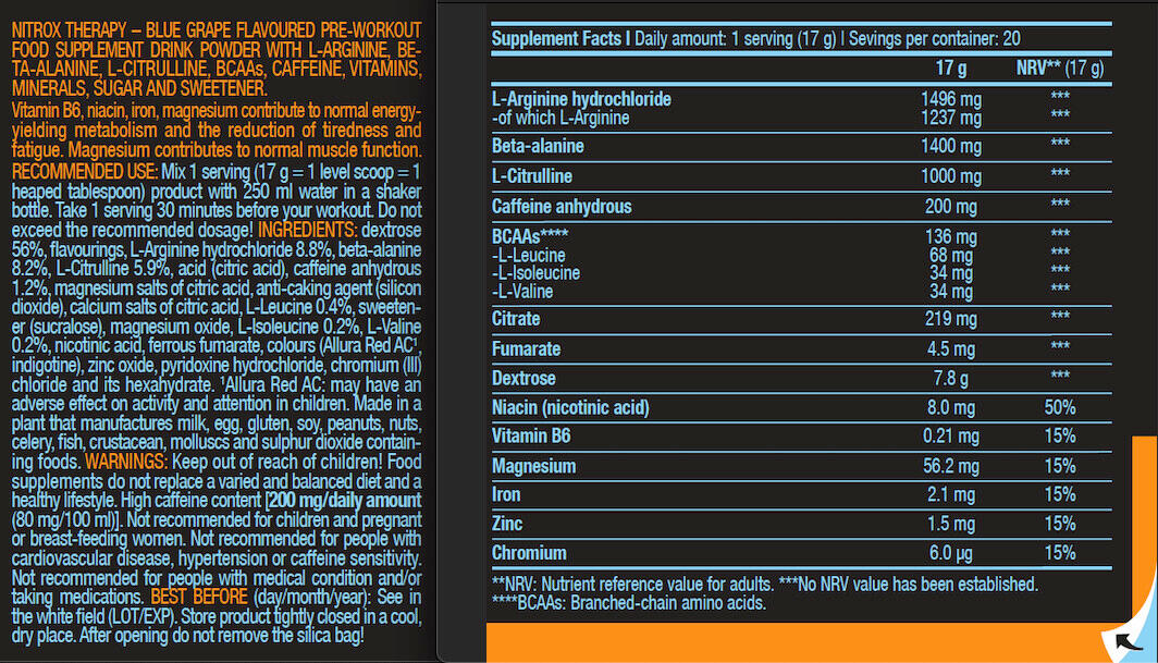 Pre-workout - Nitrox Therapy - Uva Blu 3/3