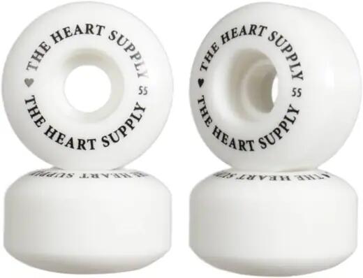 THE HEART SUPPLY Heart Supply Clean Heart 99A Rodas Skate Pacote de 4 - 55mm - Branco/Preto