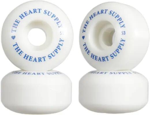 THE HEART SUPPLY Heart Supply Clean Heart 99A Rodas Skate Pacote de 4 - 53mm - Branco/Azul