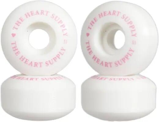 THE HEART SUPPLY Heart Supply Clean Heart 99A Rodas Skate Pacote de 4 - 51mm - Branco/Cor-de-rosa