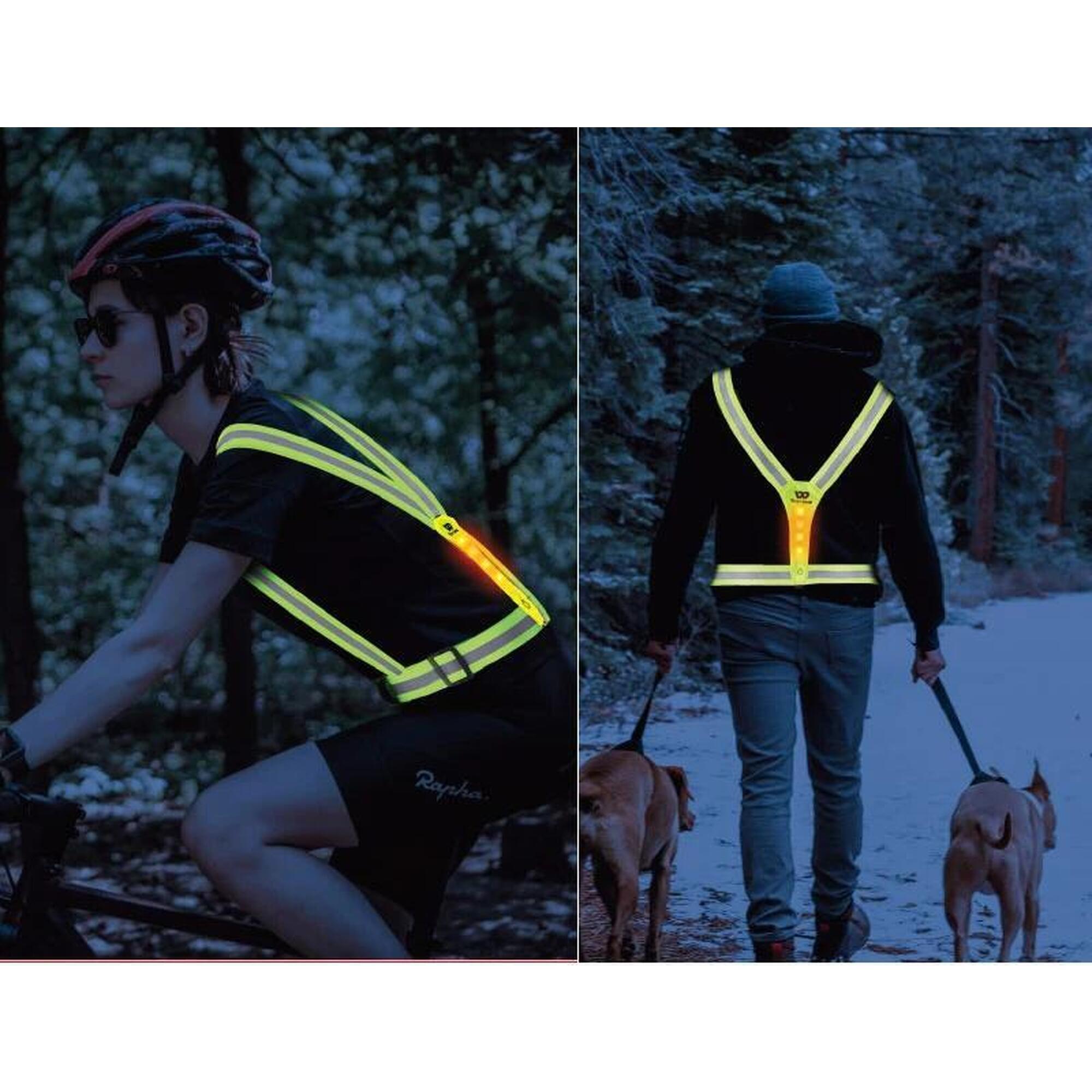 Vestă reflectorizantă fluorescentă cu 8 lumini LED