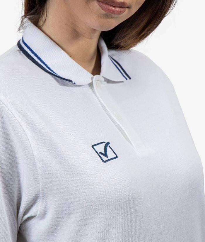 Polo donna givova bianco /blu 2/4