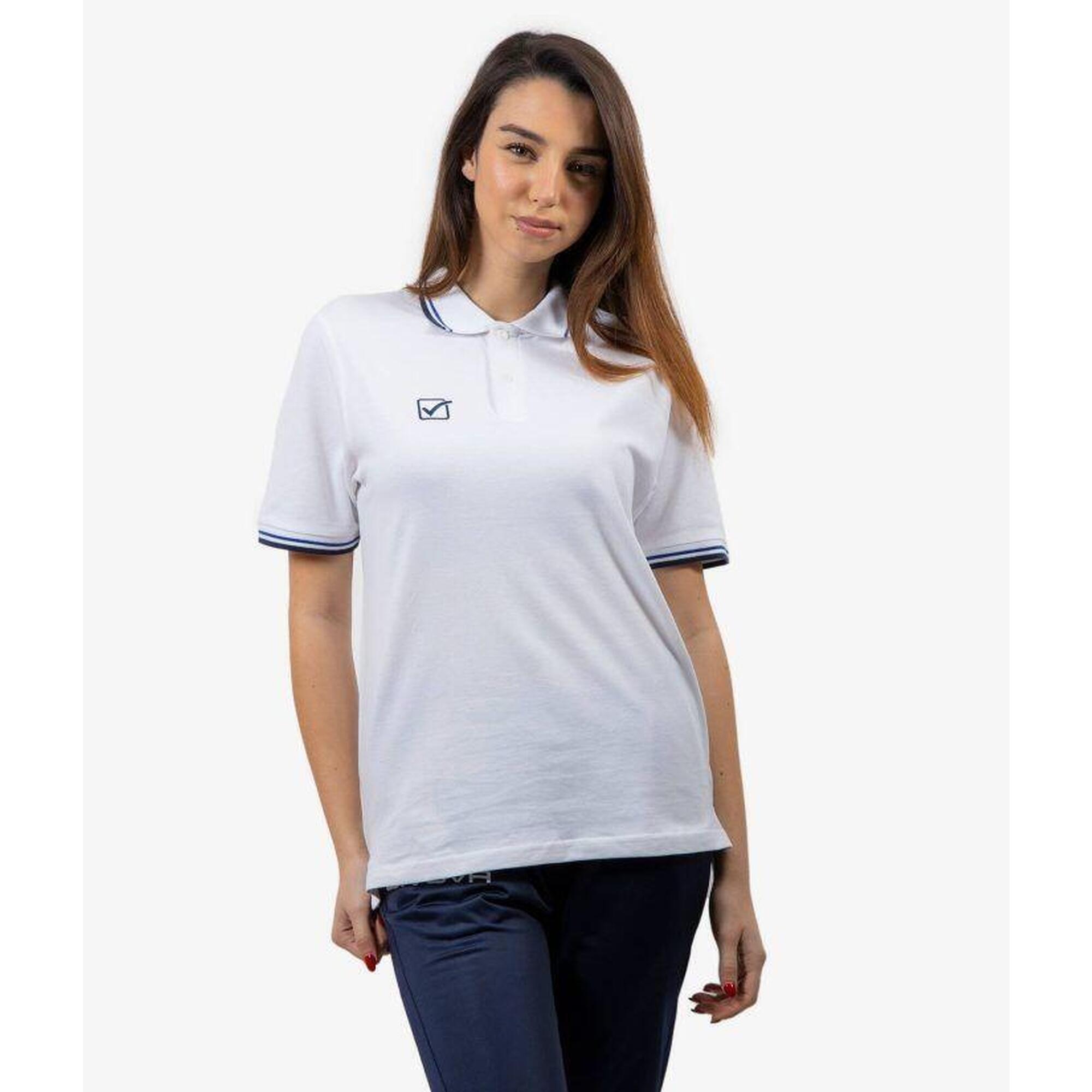 Givova - Polo Donna Givova Bianco /blu - Maillot Manches Courtes - Blanc - Decathlon