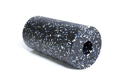 Standard foam roller - 30 cm - zwart / wit / blauw