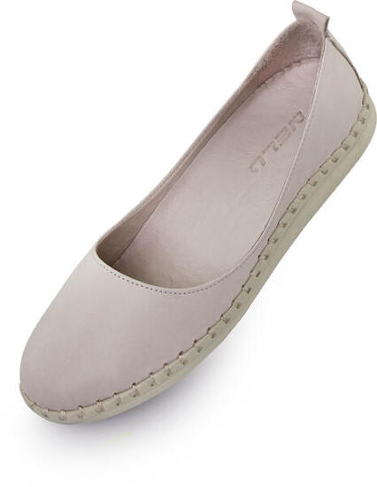 Nell Damen Leder-Ballerinas Grau (064-6014)