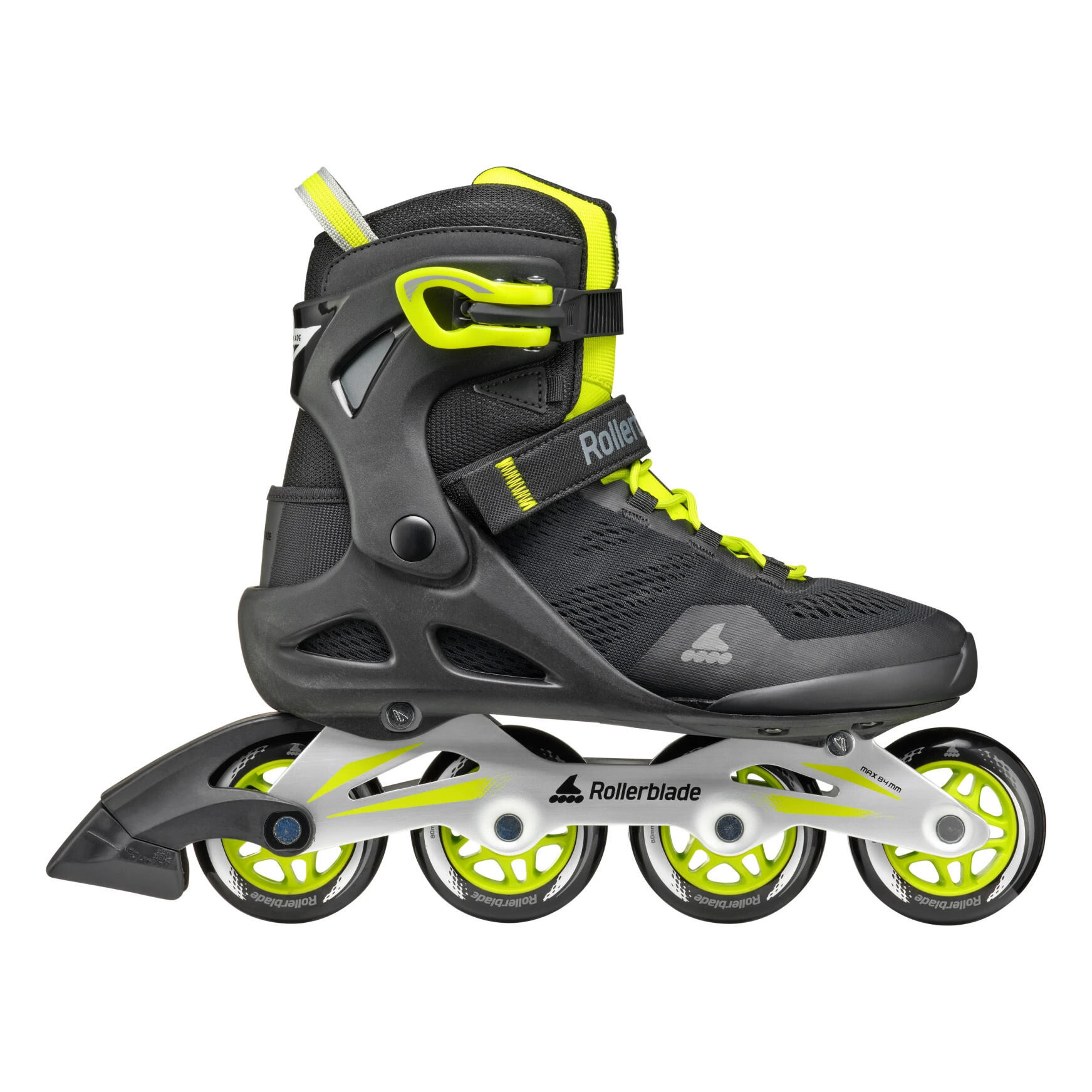 Rollerblade - Rollerblade Roller Fitness Macroblade 80 Noir Lime 2025 - Rollers En Ligne - Noir - 47 - Decathlon
