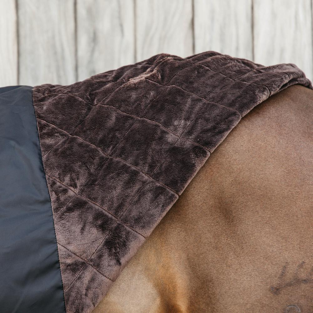 Couverture d’hiver - 1680D - 155 cm / 6'9 - Fourrure de lapin vegan - Navy 4/5