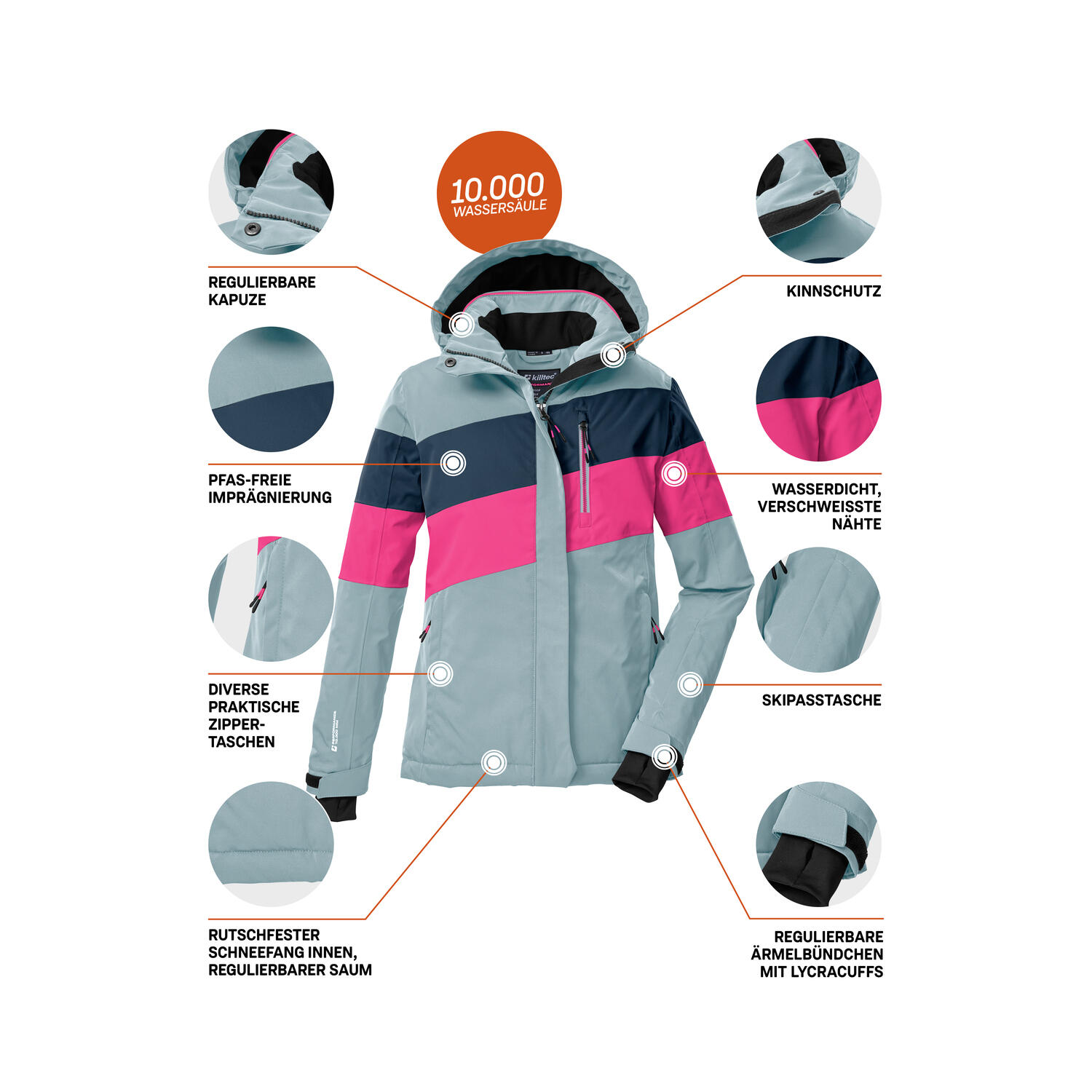 Kinder Skijacke KSW 197 GRLS SKI JCKT 5/6